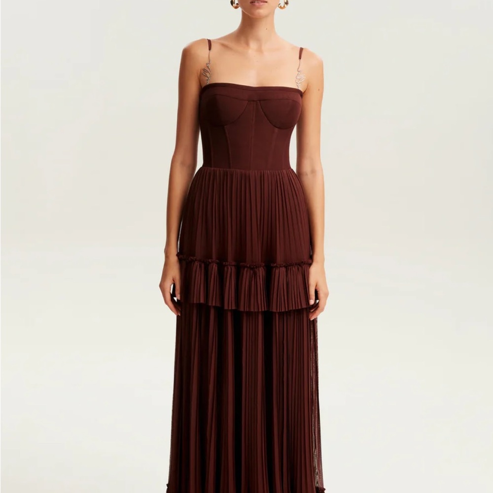 Milla Brown Tiered Gown